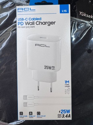 Acl L15 25W Pd Hızlı Şarj Aleti + 1 Metre Usb-C Kablo Seti - Lisinya