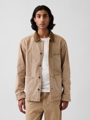 Gap Erkek Bej Denim Barn Ceket