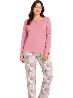 Confeo C841-001 Kadın Patlı Uzunkol Pijama Takım