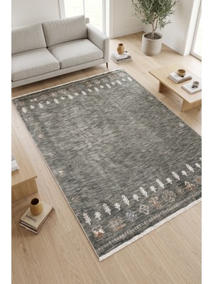 Merinos Valeria Etnik Desen Saçaklı %100 Akrilik Salon Oturma Odası Halısı Dokuma Taban 03-40