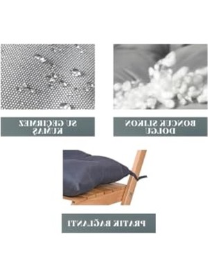 Odea Su Geçirmez Puf Sandalye Minderi, Dış Ortama Uygun Minder (Antrasit)