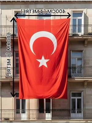 Odea Türk Bayrağı (400X600) Raşel Kumaş - Parlak ve Canlı Kumaş