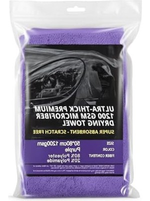 Odea 1200 Gsm Xxl Mikrofiber Araba Kurutma Havlusu, Tüy Bırakmaz