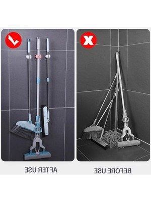 Odea Yapışkanlı Pratik Mop Tutucu, 4 Adet Beyaz Renk