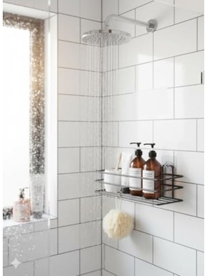 Odea Yapışkanlı Tek Katlı Banyo ve Mutfak Rafı, Delmesiz Montaj
