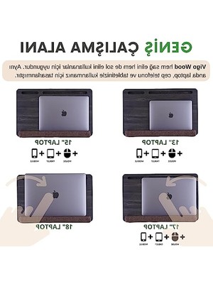 Odea Minderli Laptop Sehpası, 15,6" ve 17,3" Uyumlu