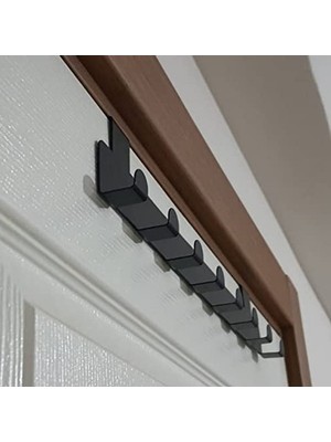 Odea Metal Mat Siyah Kapı Arkası Askılık, Organizer ve Banyo Aksesuarı