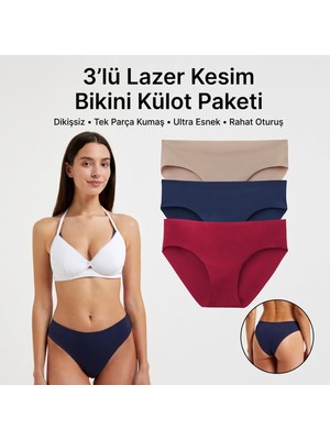 Yohannes Club Kadın, Lazer Kesim, Dikişsiz Iç Çamaşırı, Bikini ve Yüksek Bel Seçenekli Çoklu Paketler (3'lü Veya 6'lı)