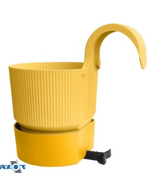 Odea Sarı Renkli Tek Askılı Mat Plastik Saksı 4 Adet