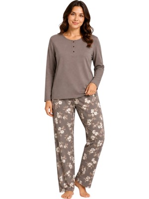 Confeo C841-005 Kadın Patlı Uzunkol Pijama Takım