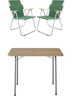 Odea 60X80 Katlanır Masa ile 2 Adet Sandalye, Bahçe Takımı