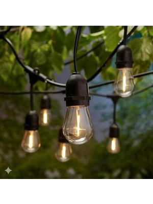 Odea 10 Ampullü LED Dış Mekan Aydınlatma Seti, 5 Metre Uzunlukta