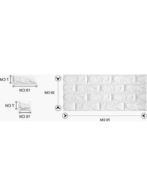 Odea Beyaz Kendinden Yapışkanlı 3D Esnek Duvar Kağıdı Paneli - 70X23 cm