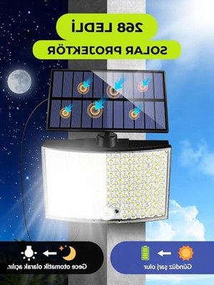 Odea 268 Led'li Solar Projektör, 60W Güneş Enerjili Aydınlatma