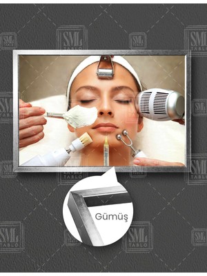 SML Tablo Spa Makyaj Makeup Güzellik Merkezi Doğal Cilt Bakım Ürünleri Kozmetik  Çerçeveli Yatay Kanvas Tablo