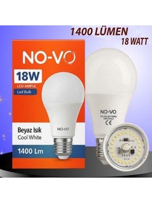 No-vo LED Ampul 18W Beyaz Işık E27 Duy