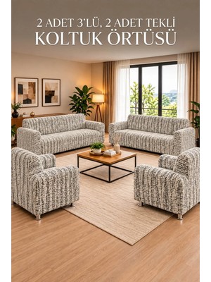Lemmoni Altınkoza Koltuk Örtüsü Esnek Lastikli Koltuk Koruyucu Kılıf 3lü Salon Kanepe Örtüsü Tekli Koltuk Kılıfı 3311