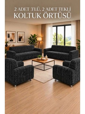 Lemmoni Altınkoza Koltuk Örtüsü Esnek Lastikli Koltuk Koruyucu Kılıf 3lü Salon Kanepe Örtüsü Tekli Koltuk Kılıfı 3311