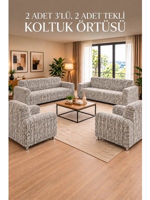 Lemmoni Altınkoza Koltuk Örtüsü Esnek Lastikli Koltuk Koruyucu Kılıf 3lü Salon Kanepe Örtüsü Tekli Koltuk Kılıfı 3311