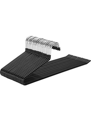 Odea Songmıcs Pantolon Askıları, 20'li Set, Açık Uçlu, Çok Fonksiyonlu, Kaymaz, Siyah CRI004-20, 38 x 0,5 x 13 cm