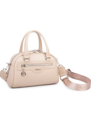 Nas Bag Kadın Şık El ve Postacı Çanta (En 22 cm , Boy 16 cm ) Kum