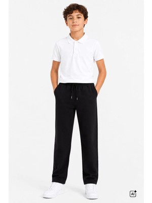 Cansın Mini Erkek Çocuk Siyah Beli Lastikli Okul Pantolonu 24722