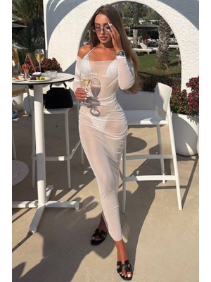 BMD Natalia Lessa Plaj Elbisesi - Beyaz