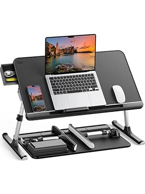 Odea Bix Saıjı K7 Mini Dizüstü Yatak Tepsi Masası, Kaymaz Pvc Deri ile Dizüstü Çalışma Masası, Ayarlanabilir Dizüstü Bilgisayar Standı Çok Amaç Için Kullanılabilir Masa Siyah