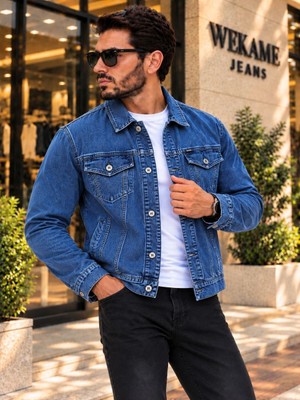 Wkm Erkek Jean Denim Standart Kalıp Kot Ceket
