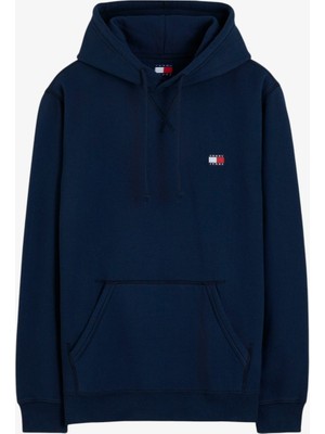 Tommy Hilfiger Tjm Reg Badge Hoodıe Ext Erkek Mavi Sweatshirt - DM0DM23606
