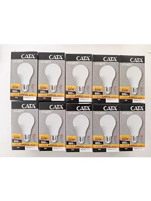 Odea Cata CT-4277B LED Ampul, 9 W, 730 Lm, Beyaz Işık 10 Lu Paket