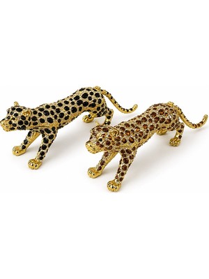Hedivio Taşlı Leopar Figürü Tekli Biblo