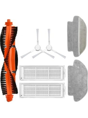 Odea Vacuum Mop Pro-Vacuum Mop P STYTJ02YM Model Uyumlu Hepa Filtre,fırça,mop Paspas Yedek Parça Yenileme Seti-Beyaz 7 Parça