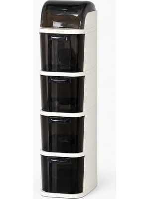 Odea Tekerlekli Dolap - Ince Tasarımlı Organizer - 4 Çekmeceli 5 Bölmeli Depolama Dolabı - Mutfak Dolabı - Banyo Dolabı - Pro Slim Model - 38.5 x 20 x 95 cm