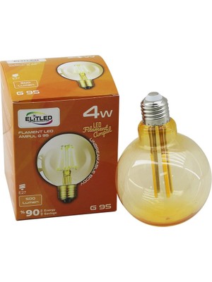 Efnaz Style 4W - E27 Gold Color Flament Rustik Ampul 400LUMEN - 2200K Kırılmaz Gövde