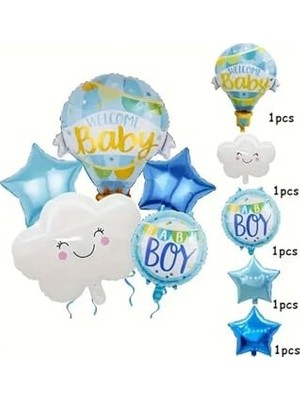 Odea Welcome Baby Folyo Balon Set, Mavi