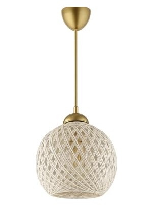 Odea Kırnap Top Handmade Jüt Sarkıt Avize 30 cm | El Yapımı Bohem Ip Avize | E27 Duylu Tekli Tavan Lambası | Rustik Hasır Görünümlü Dekoratif Sarkıt Aydınlatma | Eskitme Gold Detay | Hmy Design          [e