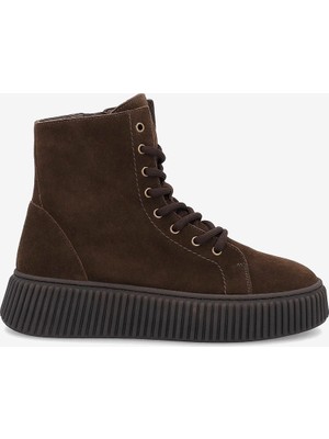   Kadın Bot 40C6 Frau Waxy Laced Bootıe Wıth Platform