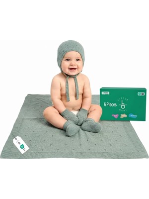 Universal Yumuşak Bebek Hediye Seti – 30"X40" Triko Battaniye, Şapka, Eldiven ve Patik Dahil – Çevre Dostu Yenidoğan Hediye Kutusu (Pembe)