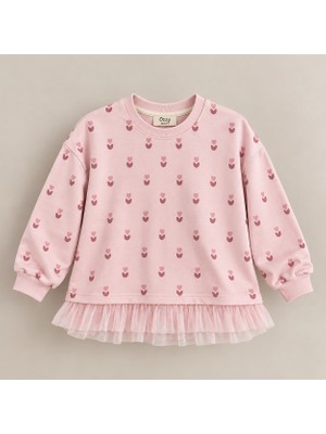 Ozzy Kids Kız Çocuk Tül Detaylı Sweatshirt