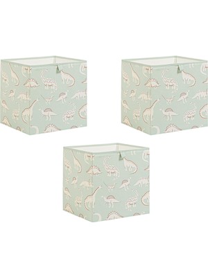 Odea Ocean Home Textile 3'lü Çocuk Odası Dinozor Kutu Set 33 x 30 x 33 cm