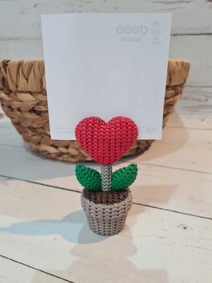 On Marifet Yün ve Hobi Dünyası Kalpli Masaüstü Not Tutucu