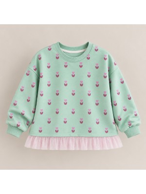 Ozzy Kids Kız Çocuk Tül Detaylı Sweatshirt
