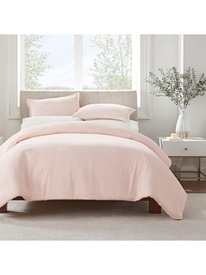 Universal Simply Clean Ultra Yumuşak Hipoalerjenik Lekeye Dayanıklı 3 Parça Düz Nevresim Takımı, Allık, Tam, Queen