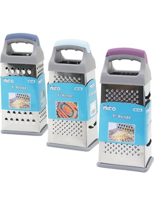 Fumeyabi 9 Inç   4gen   Çelik Metal  Rende  Renkli Plastik Saplı   Silikon Kaplama Taban