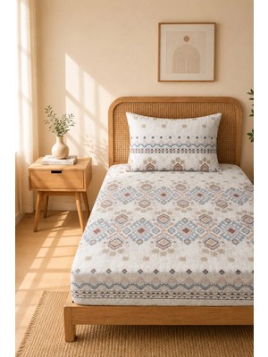 Boreas Home Giza Premium Ranforce Tek Kişilik Lastikli Çarşaf ve Yastık Kılıfı Seti (100X200-120X200 Cm)
