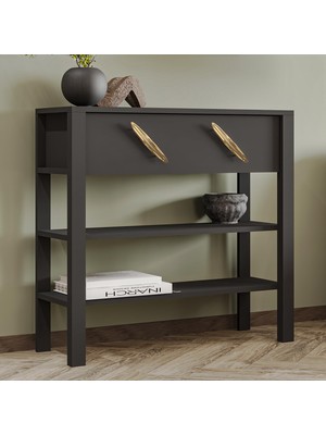Odea Inarch Dizayn Henric 90 cm Tek Kapaklı Modern Dresuar – Raflı Konsol & Antre Dolabı, Antrasit