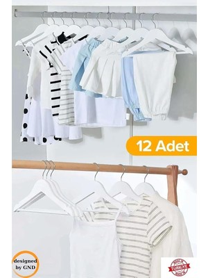 Fumeyabi 12 Adet Çocuk Elbise Askısı, Bebek Askısı, Beyaz