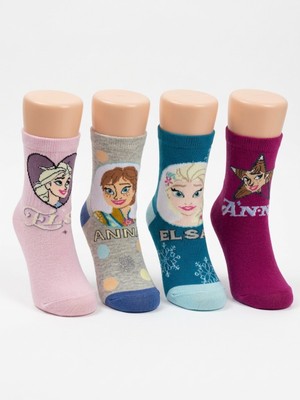 Disney Elsa-Anna Lisanslı 4lü Soket Çorap
