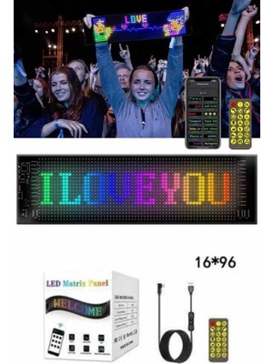 Fumeyabi Cama Yapışan En Büyük Boy Telefon Kontrollü LED Ekran Digital Araba Yazısı